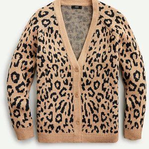 J.Crew V-neck cardigan sweater in leopard
